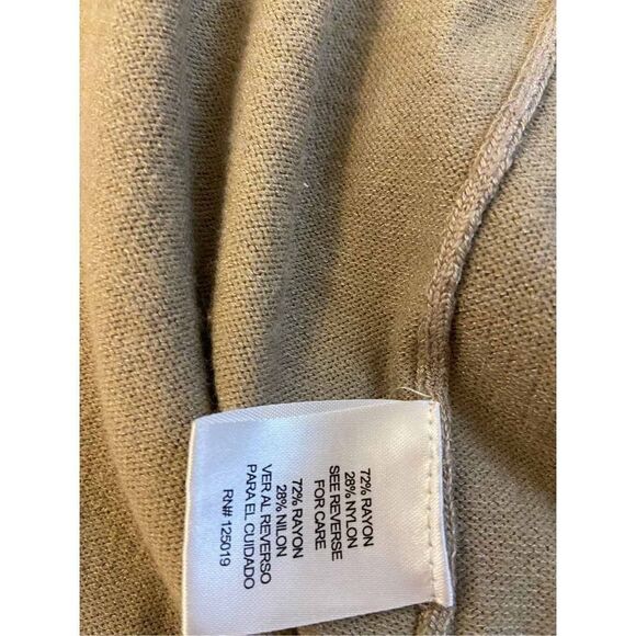 Joseph A Questce que cest Silk Rayon blend Tan Cardigan tassels medium M - Picture 7 of 7